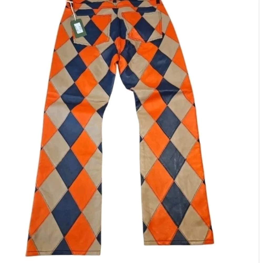 NWT Denim Tears Lamb Leather Jacquard Patchwork Pant L - Picture 7 of 11